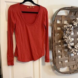 Anthropologie Burnt Orange Tee